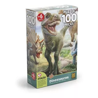 Puzzle 100 Peças Dinossauros Grow