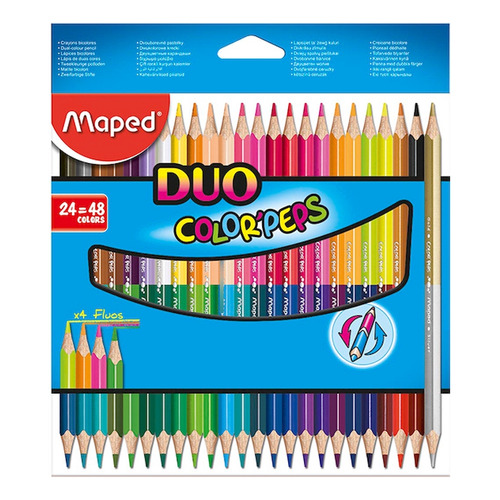Lapices De Colores X24 Duo Colorpeps Maped 829602 Educando