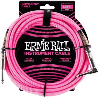 Cabo Instrumento Ernie Ball 5.49m Plug L / Reto Pink 6083 