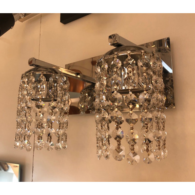  Araña 8 Luces Lyon Cromo Cristal Vidrio Apto Led Luz Desing