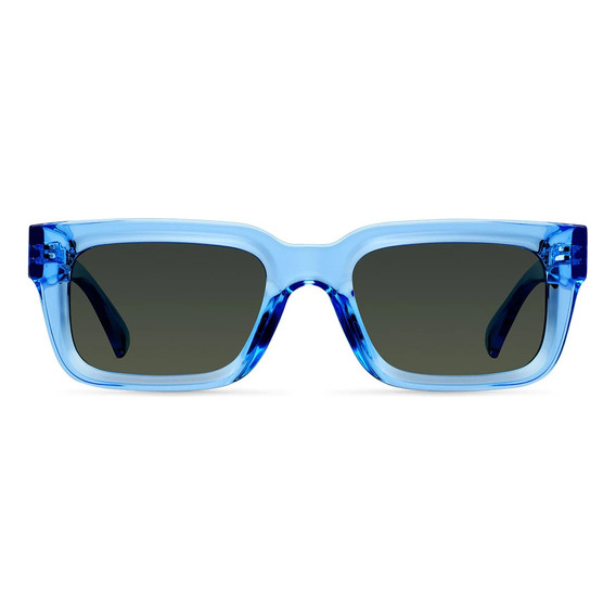 Lentes De Sol Meller - Ekon Azure Olive Lente Verde oscuro Varilla Azul Armazón Azul