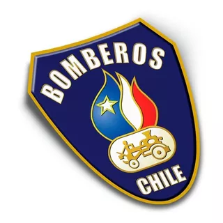 Sticker Insignia Bomberos De Chile Calco Adhesivo Auto 10cm