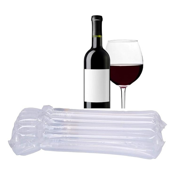 20 Bolsa Inflable Protectora Botella De Vino Columna Burbuja