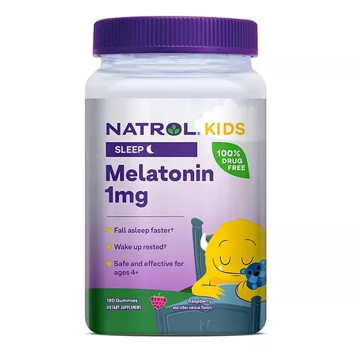 Natrol Melatonina Kids Niños 1mg Extra Grande 180 Gomitas Sabor Bayas