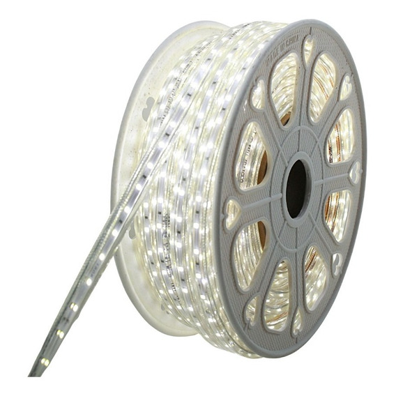 Manguera Tira Led Luz Plana Uso Exterior 25m Blanco Frío