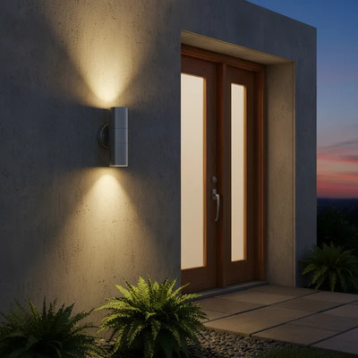 Bidireccional Acero Inoxidable Gu10 Apto Led Exterior Tbcin Plateado