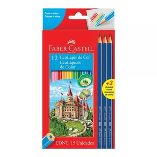 Kit De Lápices De 12 Colores Faber-castell Y 3 Lápices De Grafito