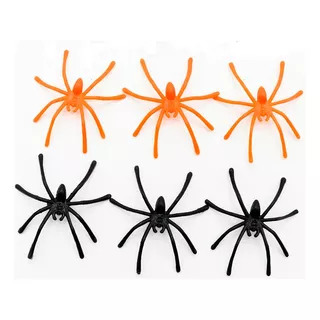 Araña Plástica Colores X 20 Unidades Decoración Halloween