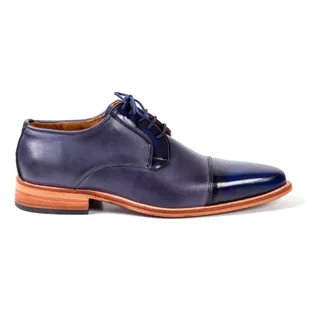 Zapatos De Cuero Para Hombre Azul - Modelo Danubio