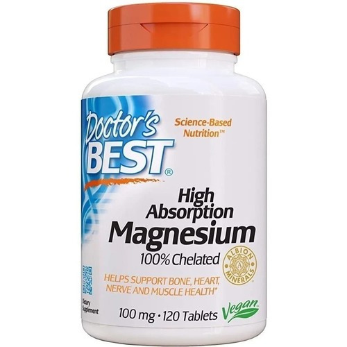 Doctor's Best Magnesio De Alta Absorción 100 Mg 120 Tabletas