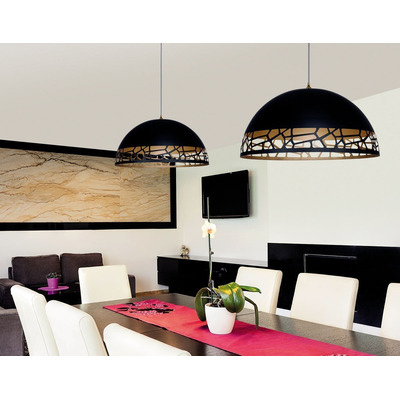 Lampara Colgante Moderna Calada Bari Semi Esfera Apto Led Rd