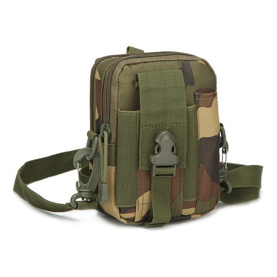 Pouch Estuche Molle Edc Cinturón Riñonera Porta Celular Color Militar Oscuro