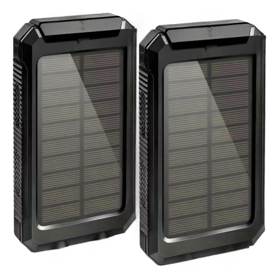 Pack 2 Cargador Solar Portatil  Bateria 20,000mah Power Bank