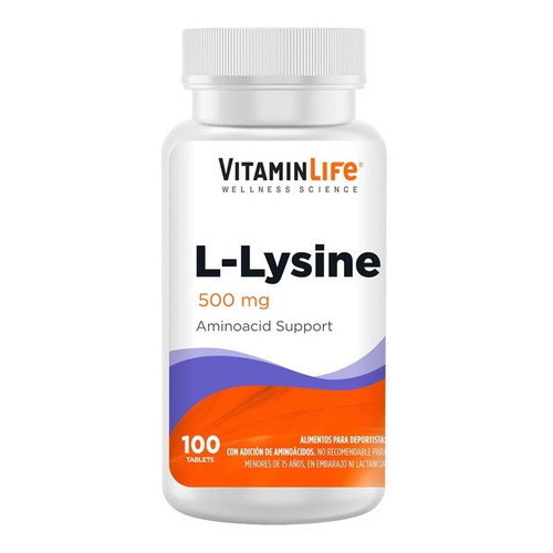 L-lysine (500mg / 100 Tabletas) Vitamin Life