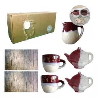 Combo Desayuno Taza Kit Artesanal Cerámica Regalo Kvjc230