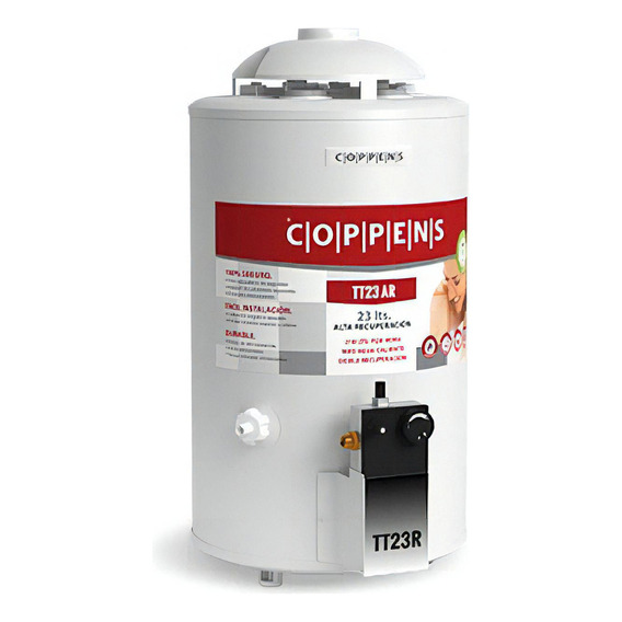 Termotanque Coppens 23 Lts. Alta Recup. Reversible Multigas Color Blanco