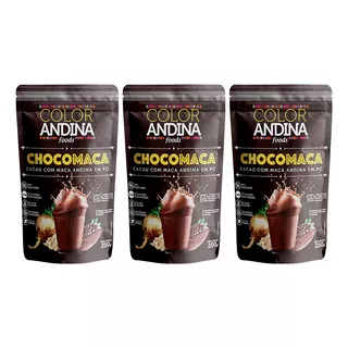 Achocolatado Chocomaca Color Andina 200g-3 Pacotes