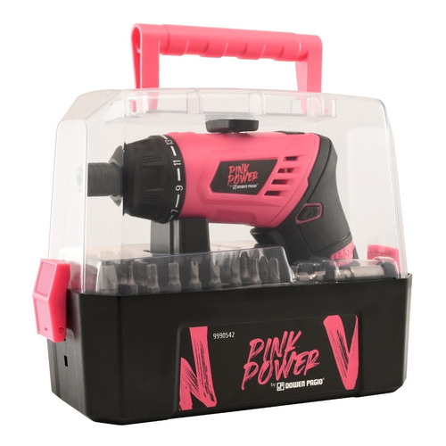 Atornillador Batería Pink Power Con Accesorios Dowen Pagio Color Rosa