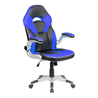 Sillón Ads Gamer Brandon Reclinable Color Azul Material Del Tapizado Curpiel