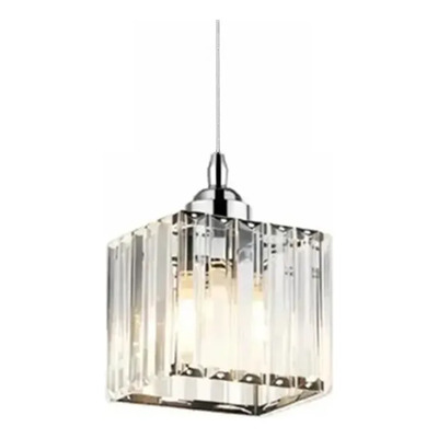  Colgante 1 Luz Prisma C Cristal Cromo Apto Led E27 Ld Cromo