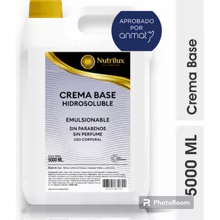 Crema Base Neutra Hidrosoluble P/cuerpo 5 Kilos S/parabenos 