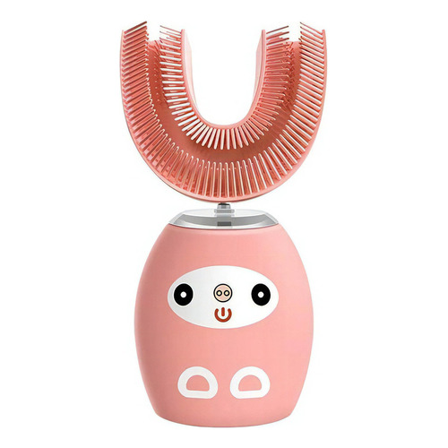 Cepillo De Dientes Electrico En Forma De U Niños Ultrasonico Color Rosa