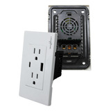 Contacto Duplex + 2 Tomas Usb + C 15 A. 125/250v Blanco