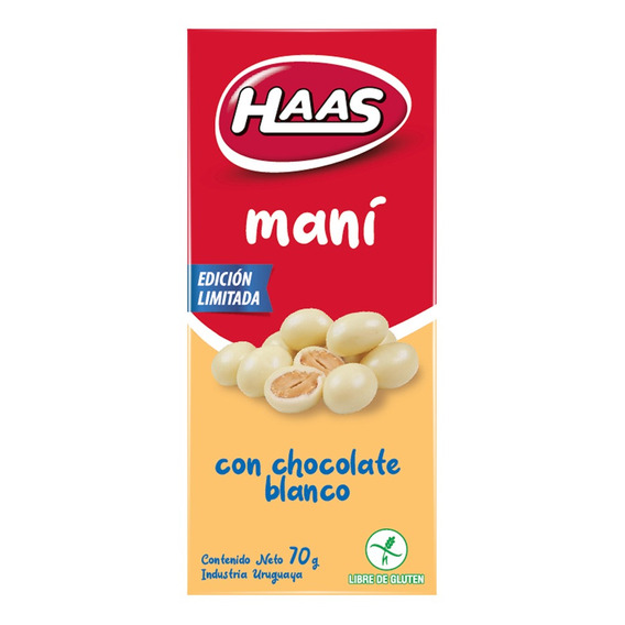 Haas Mani Con Chocolate Blanco  70 Grs
