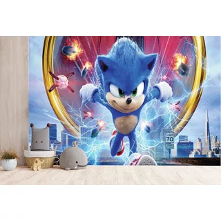 Papel De Parede Infantil Sonic Premium 
