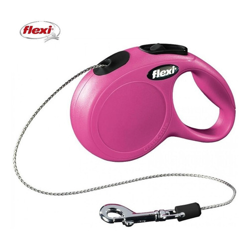 Flexi Correa Retractil Xs New Classic 3 Metros Max 8kg Perro Color Rosa