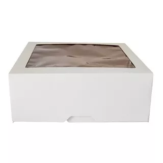 10 Cajas Blancas Con Visor 21x21x8