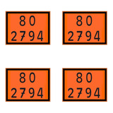 Kit 4 Placas 802794 Carga Perigosa Numerologia Bateria Nbr 