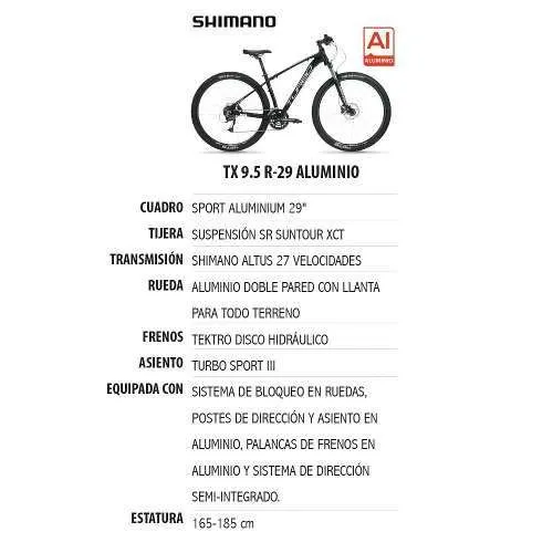 Bicicleta rota Turbo Bicycles TX 9.5 aro 28 27v freio disco