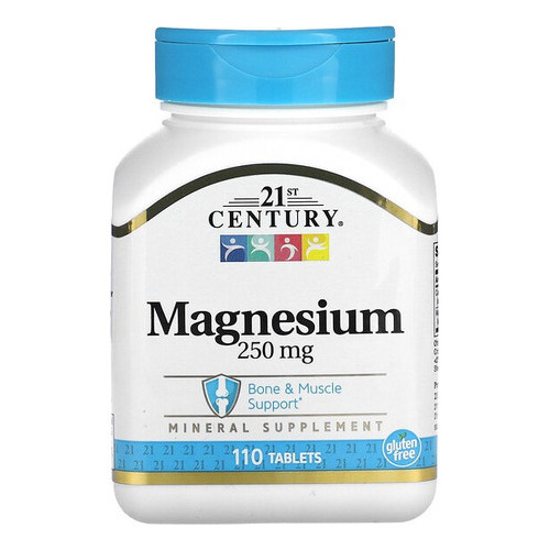 21st Century, Magnesio, 250 Mg, 110 Comprimidos Usa Sabor Sin Sabor