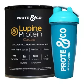 Proteína Vegana Prote&co Lupine Protein Cacao + Shaker Azul