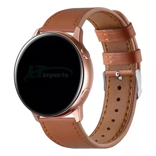 Pulseira 20mmm Lt Couro Para Samsung Galaxy Watch 6, 5, 4 Cor Marrom Light