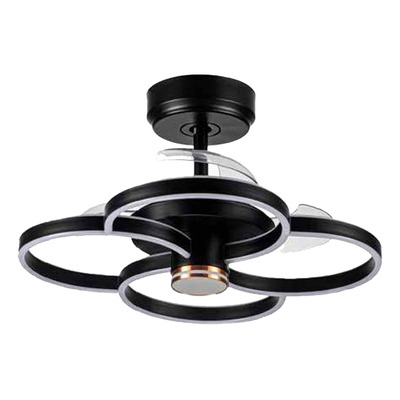 Ventilador Techo Retractil Con Led Mod 6050n Ax 56 Cm Negro Transparente Abs 3