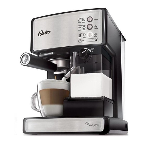 Cafetera Oster PrimaLatte BVSTEM6602 automática negra y plata expreso 110V