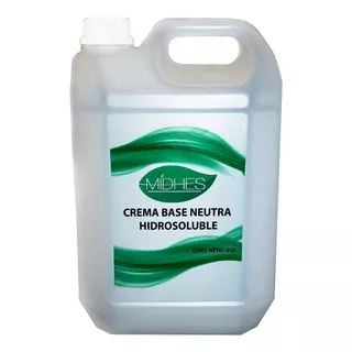Crema Base Neutra Hidrosoluble 100 % Natural 5 Lt Midhes