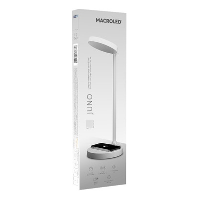 Lampara Velador Juno Blanco Led Carga Celular Dimerizable Mc