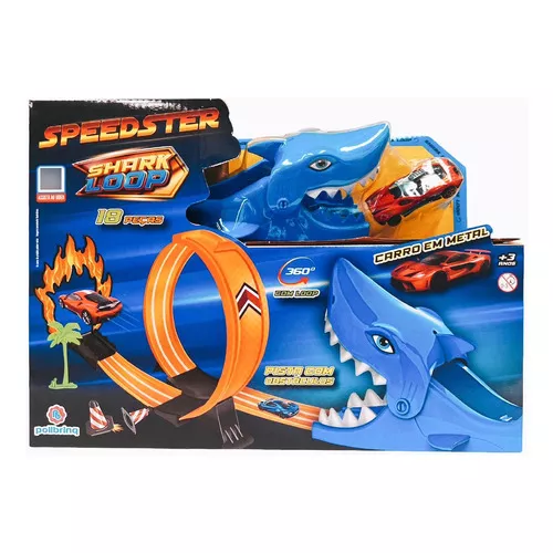 PISTA DE CARRINHOS INFANTIL SPEEDSTER HELICÓPTERO DOUBLE PARK POLIBRINQ  PK002