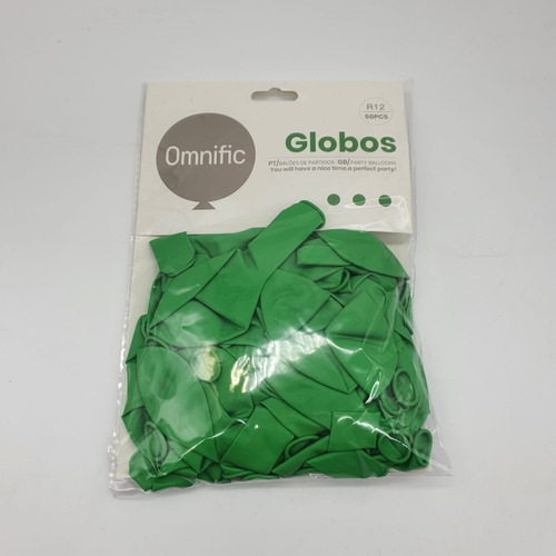 Globos Color Verde 50 Unidades Tamaño R12