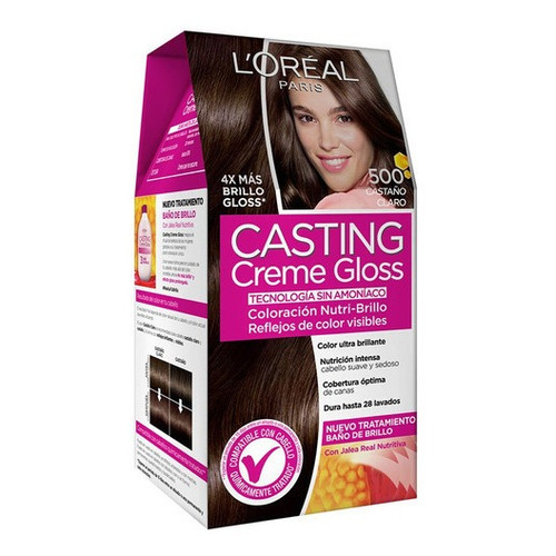 Kit Tinta L'Oréal Paris  Casting creme gloss Casting creme gloss tono 500 castaño claro 15Vol. para cabello