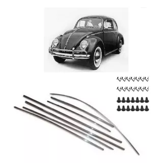 Kit 7pç Frisos Largo P/ Fusca Até 1970 + 14 Grampos Fixação