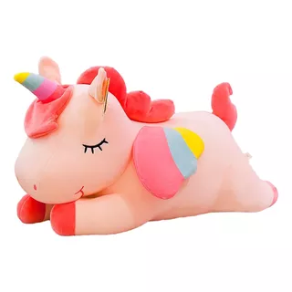 Juguete De Peluche Unicornio Arcoíris Suave Rosado 40 Cm