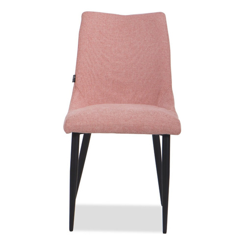 Set De 2 Sillas Modernas Para Comedor Siena Color de la estructura de la silla Negro Color del asiento Rosa Diseño de la tela Liberty