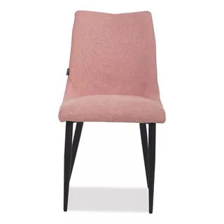 Set De 2 Sillas Modernas Para Comedor Siena Color De La Estructura De La Silla Negro Color Del Asiento Rosa Diseño De La Tela Liberty