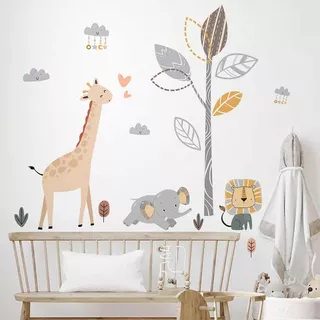 Adesivo De Parede Animais Girafa Quarto Menina Menino Bebe