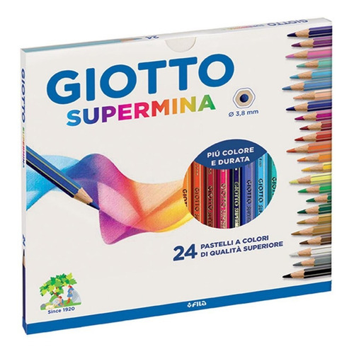 Colores Giotto Supermina X 24 Unid. Mina 3.8 Mm Espesor