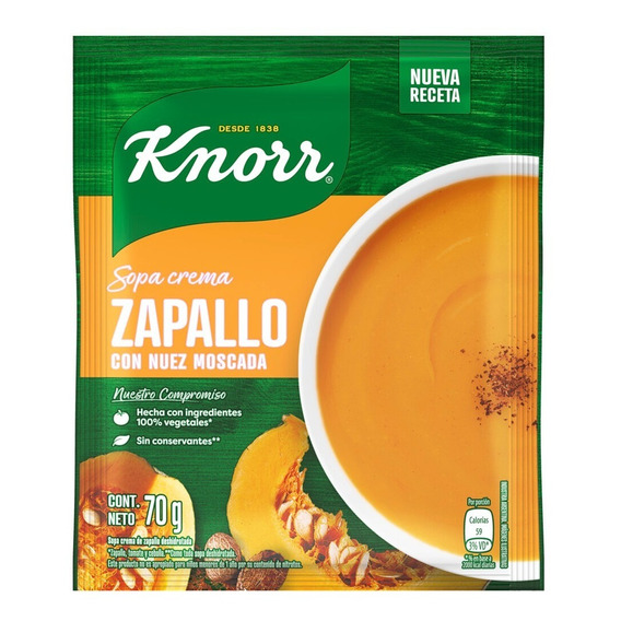 Sopa Crema Knorr Zapallo Con Nuez Moscada X 70 Gr